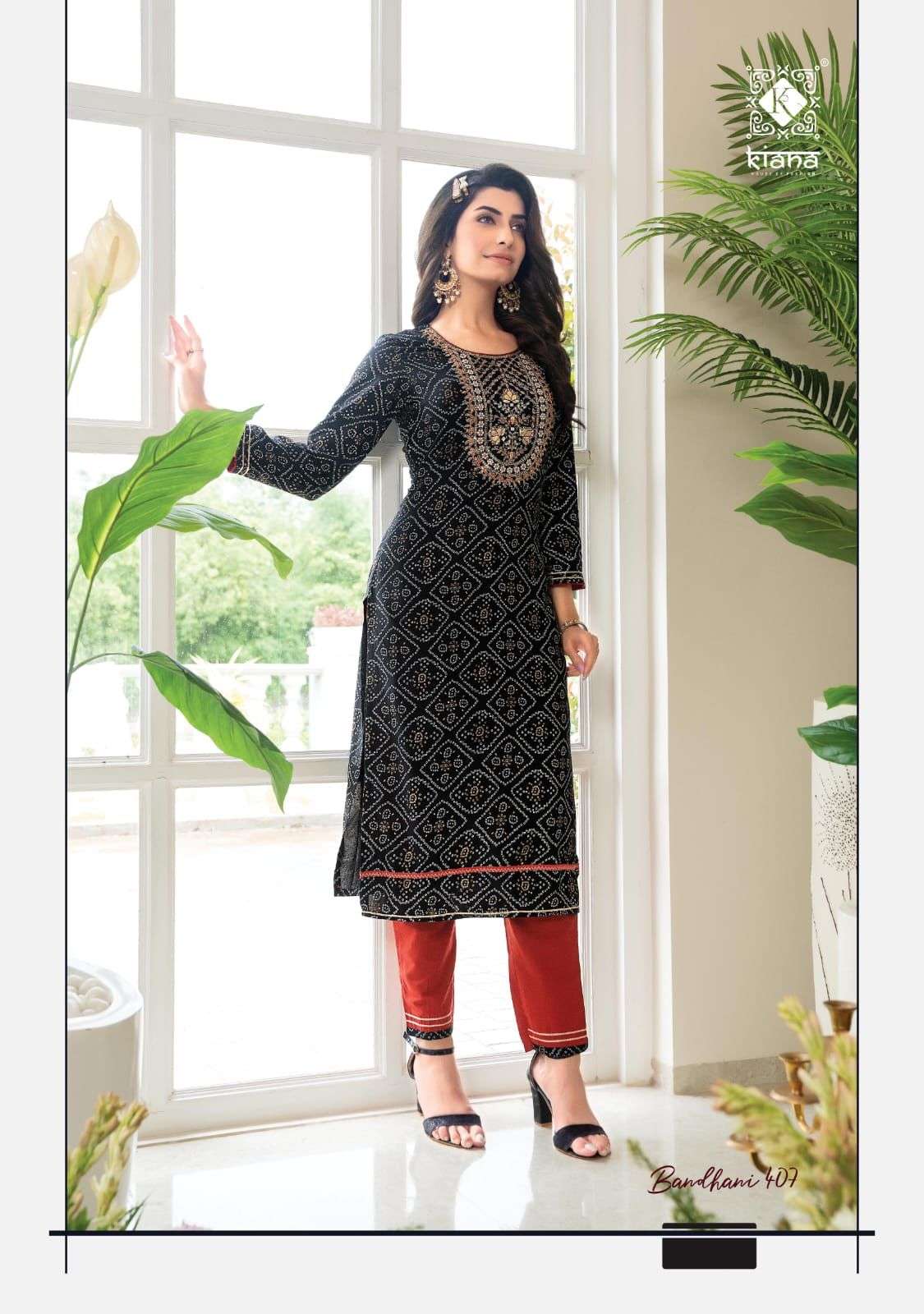 Bandhni Vol 4 By Kiana house of fashion Designer Wholesale Online Kurtis With Pant Set