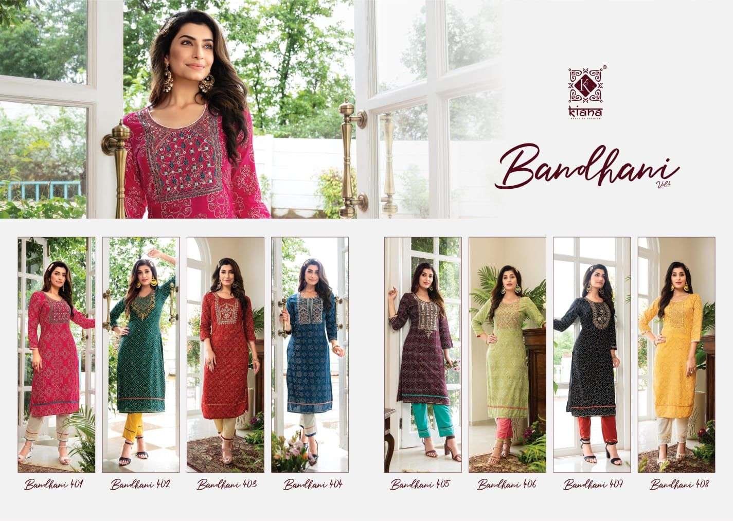 Bandhni Vol 4 By Kiana house of fashion Designer Wholesale Online Kurtis With Pant Set
