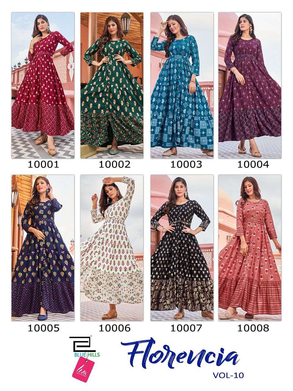 Florencia vol-10 By Blue Hills Designer Wholesale Online Kurtis Set