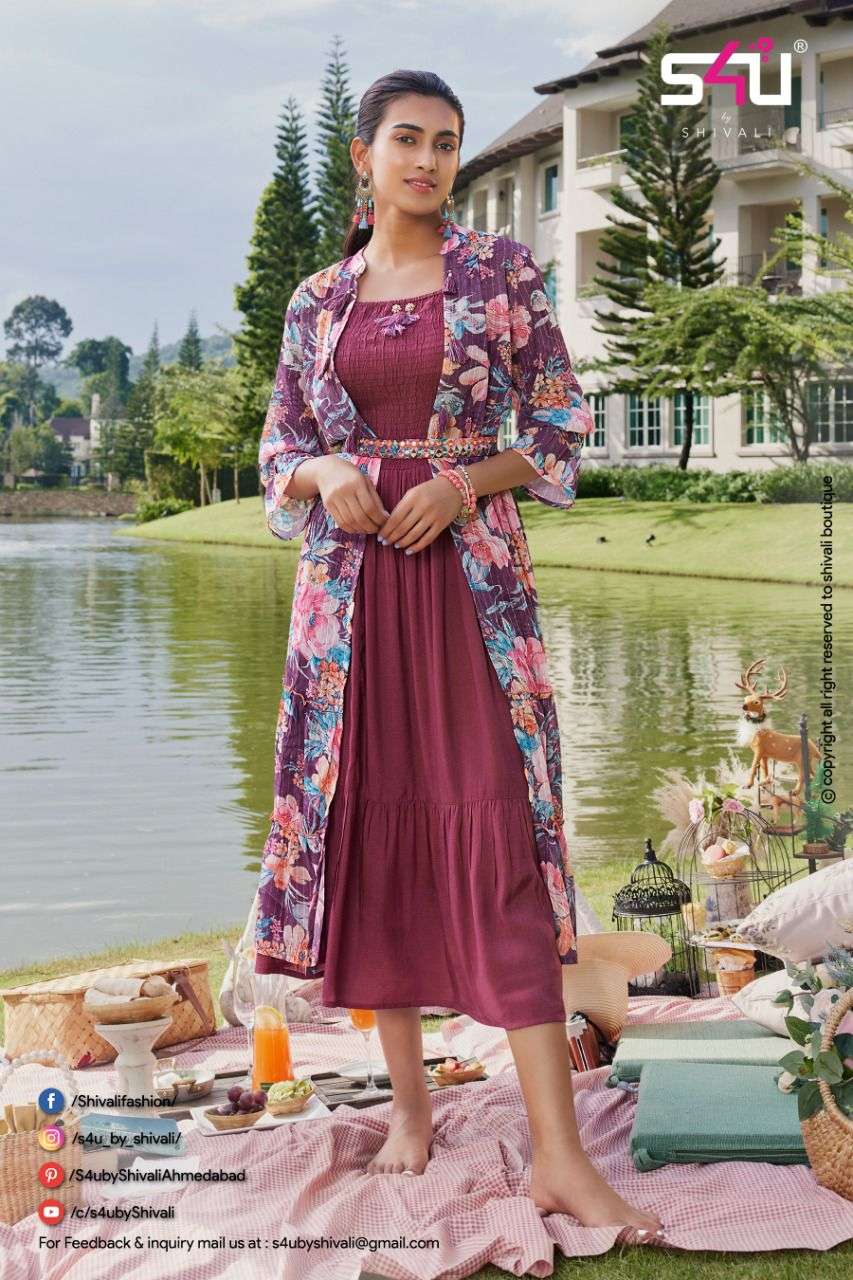 Hello Jacket vol.08 By S4U Designer Wholesale Online Kurtis Set