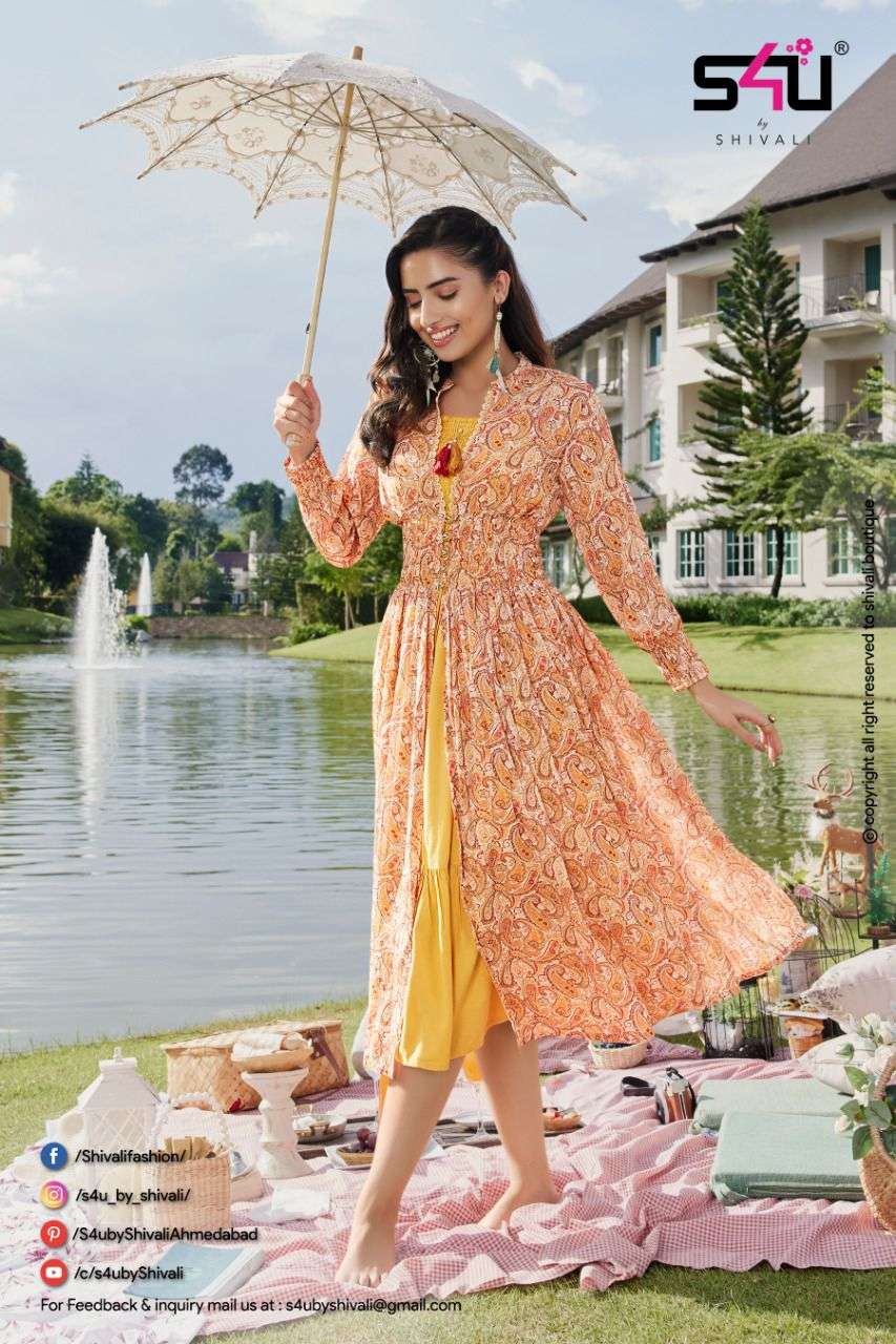 Hello Jacket vol.08 By S4U Designer Wholesale Online Kurtis Set