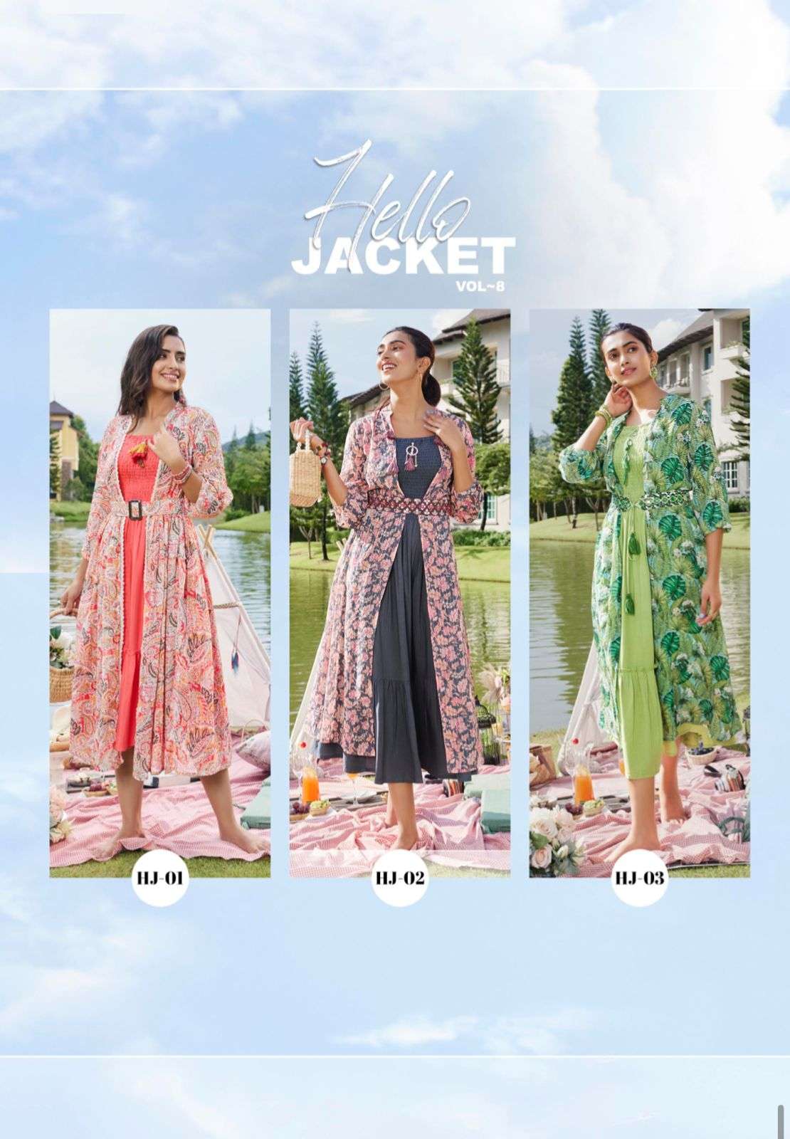 Hello Jacket vol.08 By S4U Designer Wholesale Online Kurtis Set