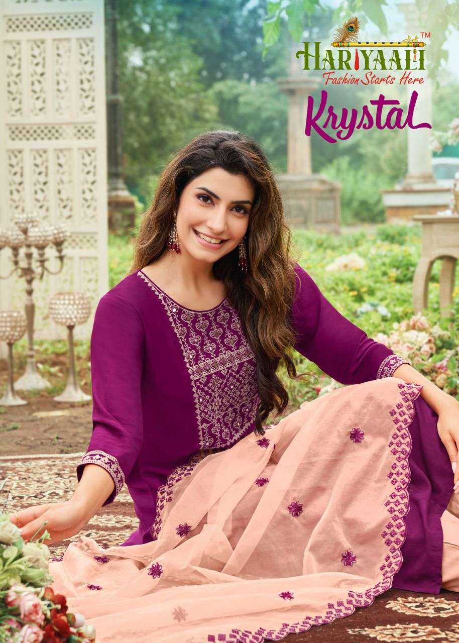 Krystal By Hariyaali Designer Wholesale Online Kurtis Pant Dupatta Set