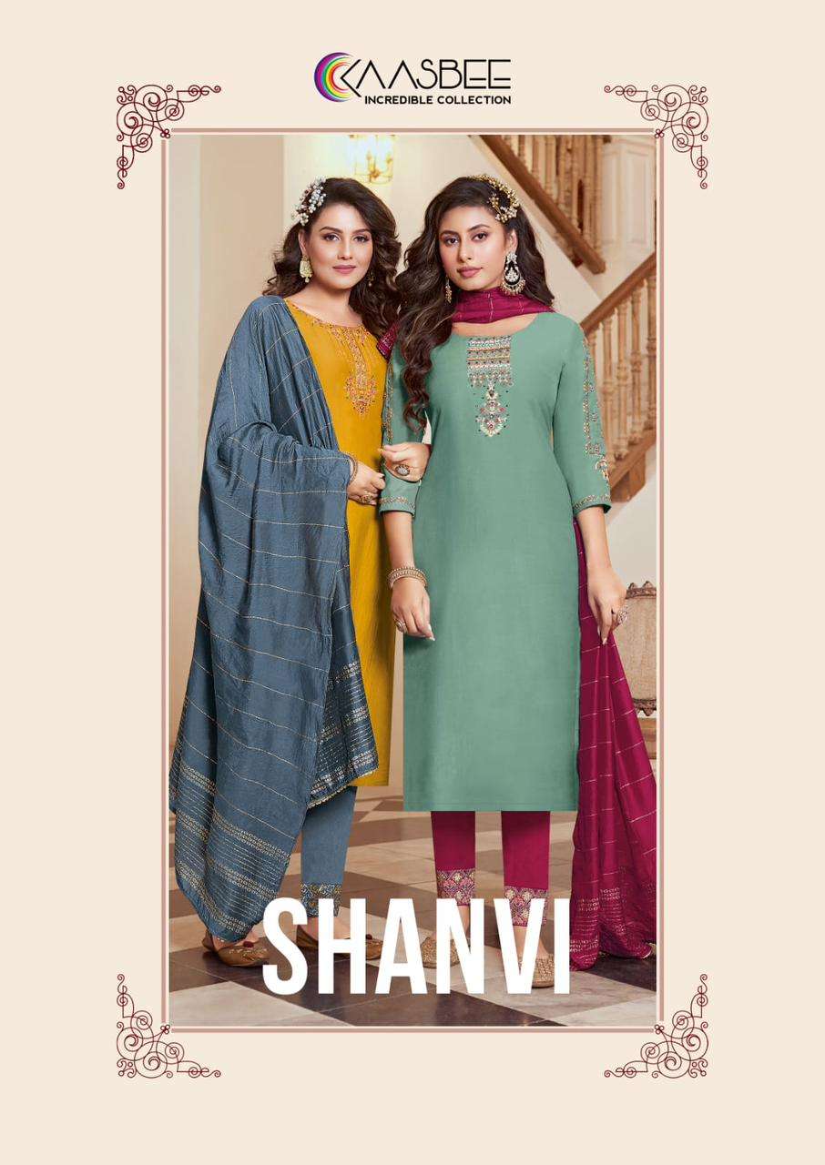 Saanvi-1 By Kaasbee Designer Wholesale Online Kurtis Pant Dupatta Set