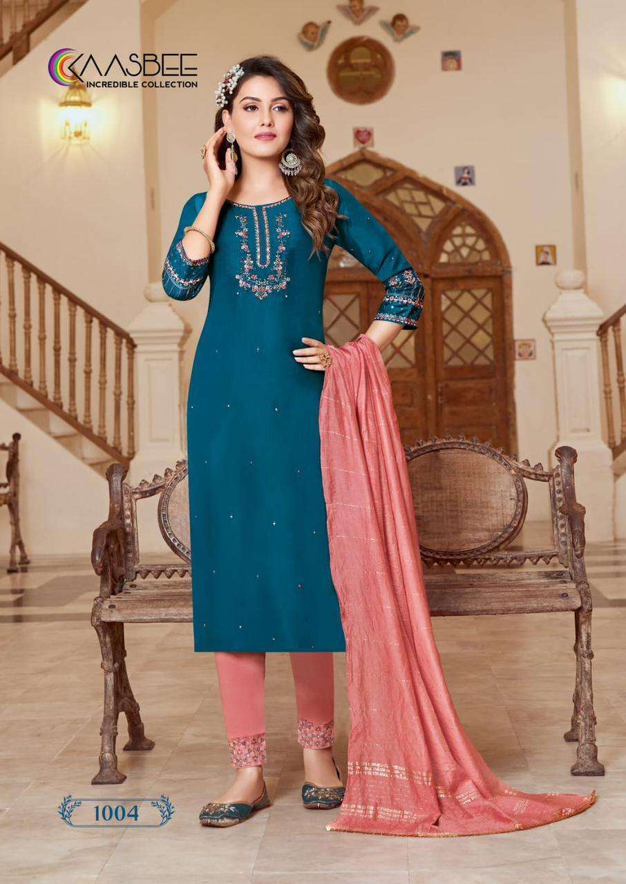 Saanvi-1 By Kaasbee Designer Wholesale Online Kurtis Pant Dupatta Set