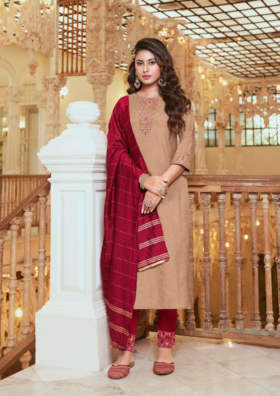 Saanvi-1 By Kaasbee Designer Wholesale Online Kurtis Pant Dupatta Set