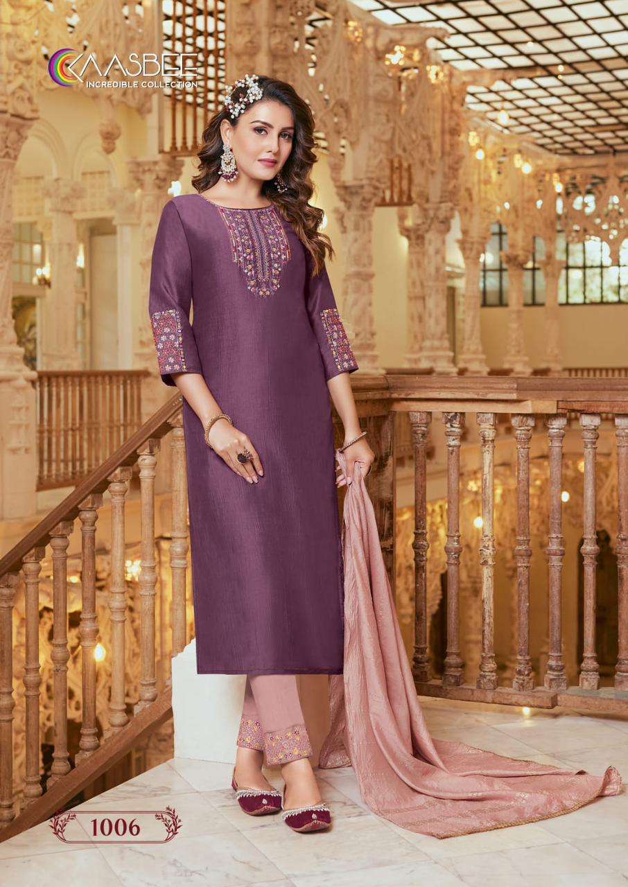 Saanvi-1 By Kaasbee Designer Wholesale Online Kurtis Pant Dupatta Set