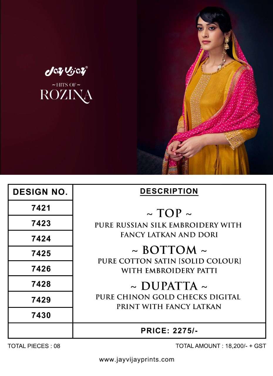 Rozina By Jay Vijay Wholesale Online Salwar Suit