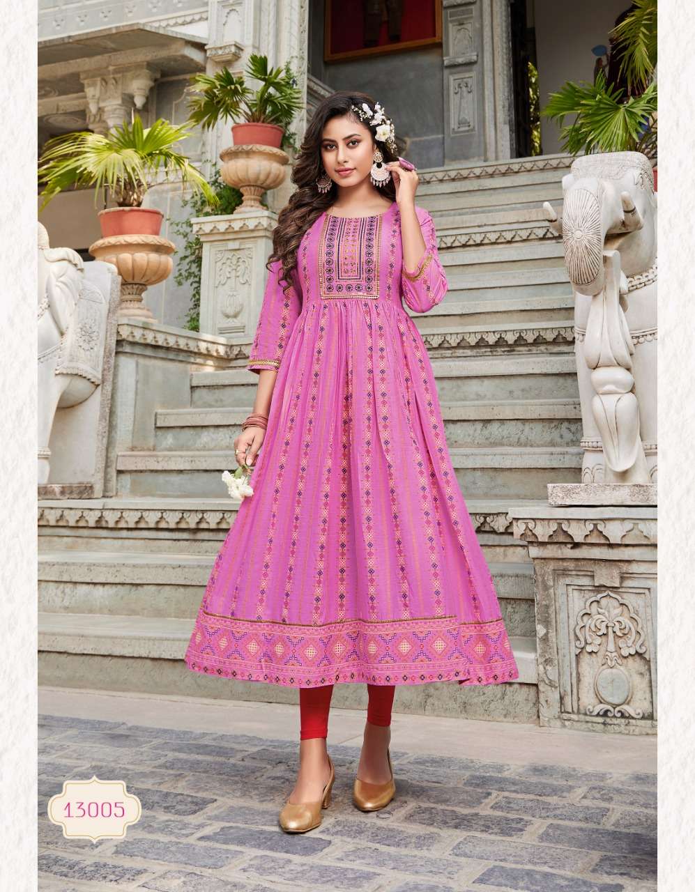 Ethnicity Vol 11 Diya Trends Premium Gowns Collection Rayon Lowest Price Kurtis Catalog Wholesale Price