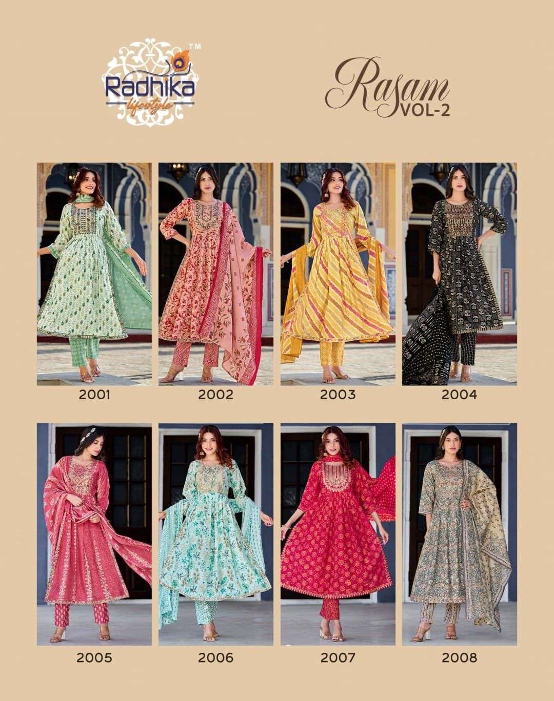 Rasam Vol 2 By Radhika Fashion Latest Naira Cut Kurti Pant Dupatta