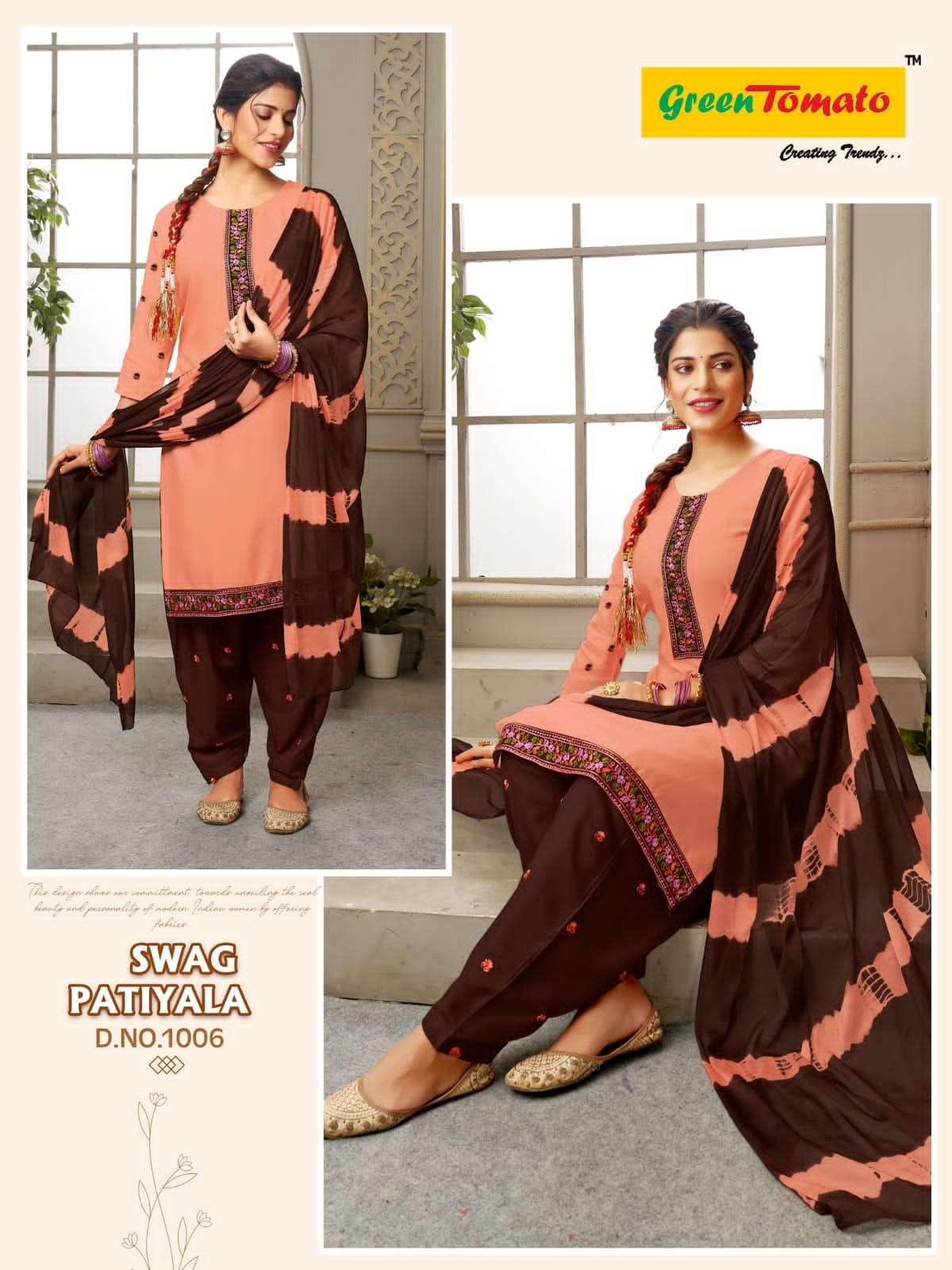 Swag Patiyala Buy Green Tomato Online Wholesaler Latest Collection Kurta Suit Set