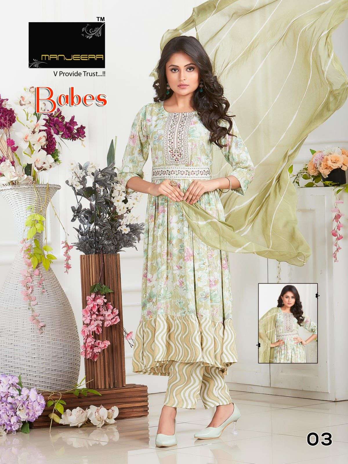 Babes Buy Manjeera Online Wholesaler Latest Collection Kurta Suit Set