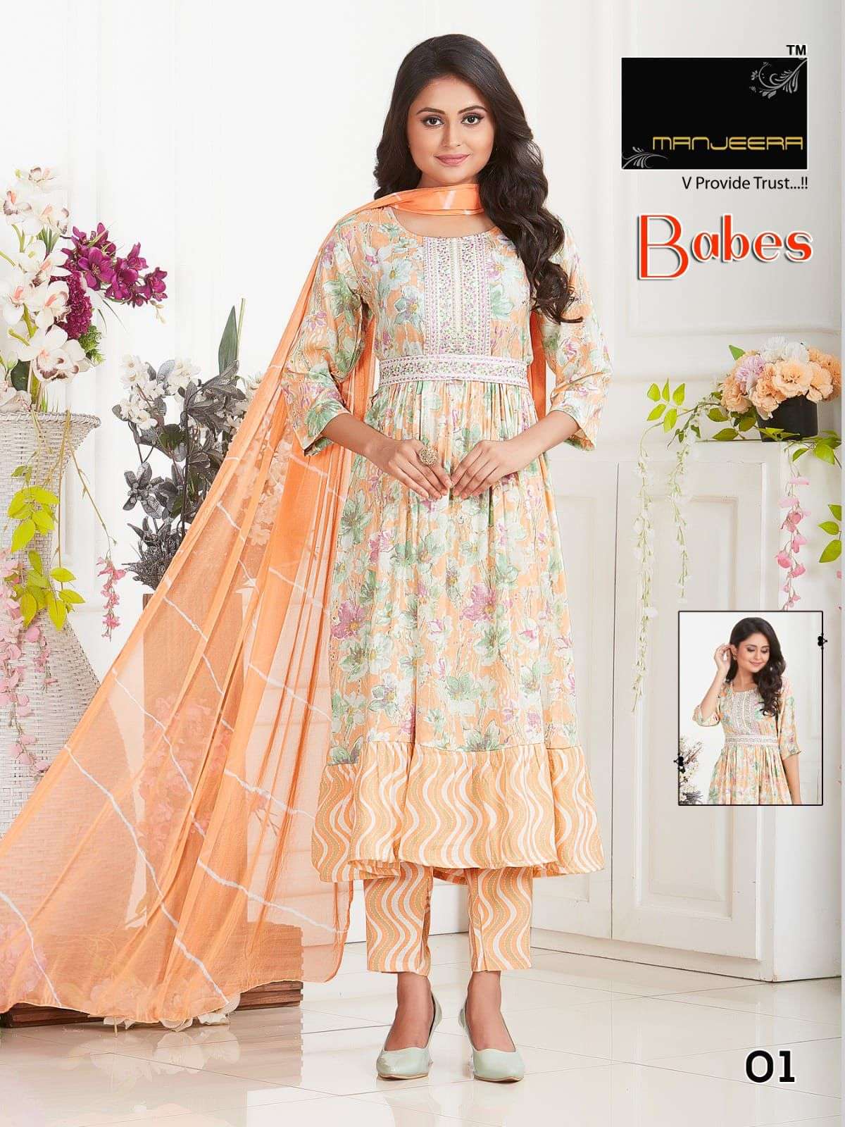 Babes Buy Manjeera Online Wholesaler Latest Collection Kurta Suit Set