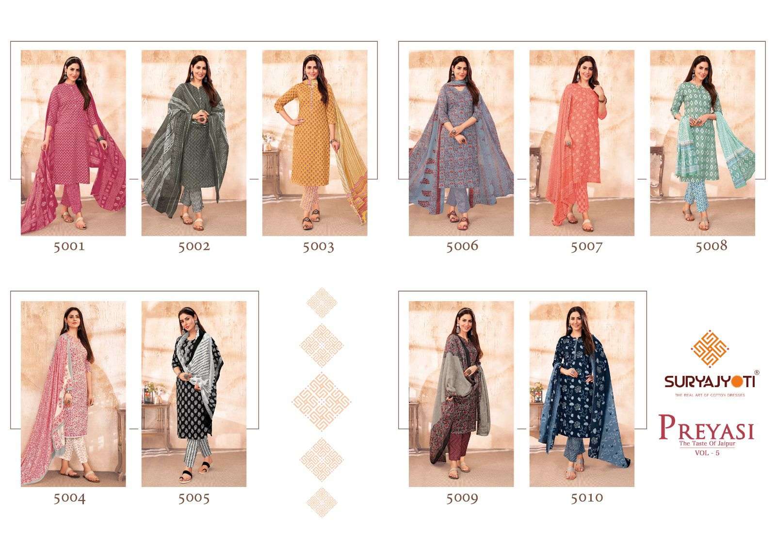 Preyasi Vol 5 Buy Suryajyoti Online Wholesaler Latest Collection Kurta Suit Set