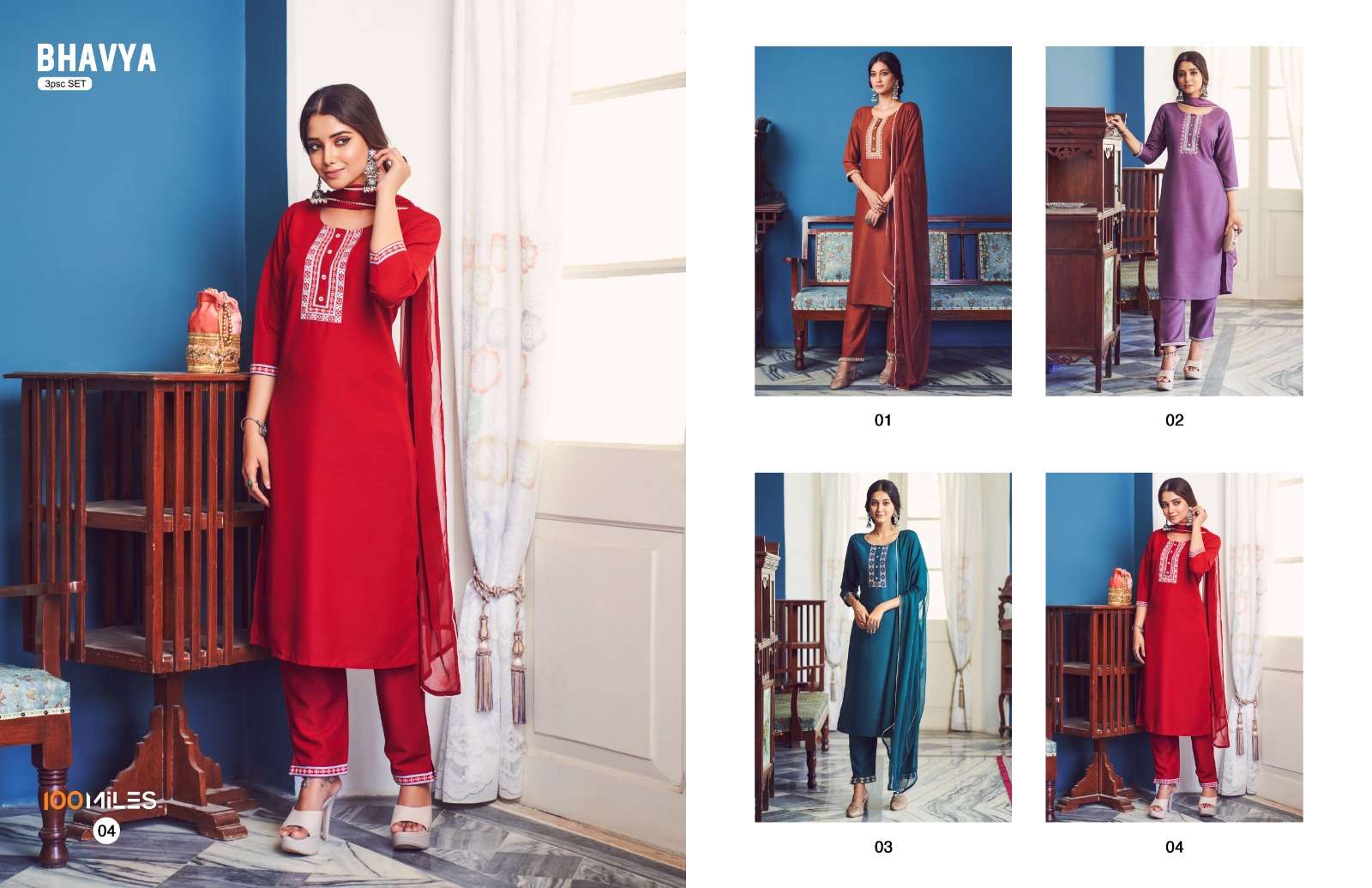 Bhavya Buy 100Milesh Online Wholesaler Latest Collection Kurta Suit Set