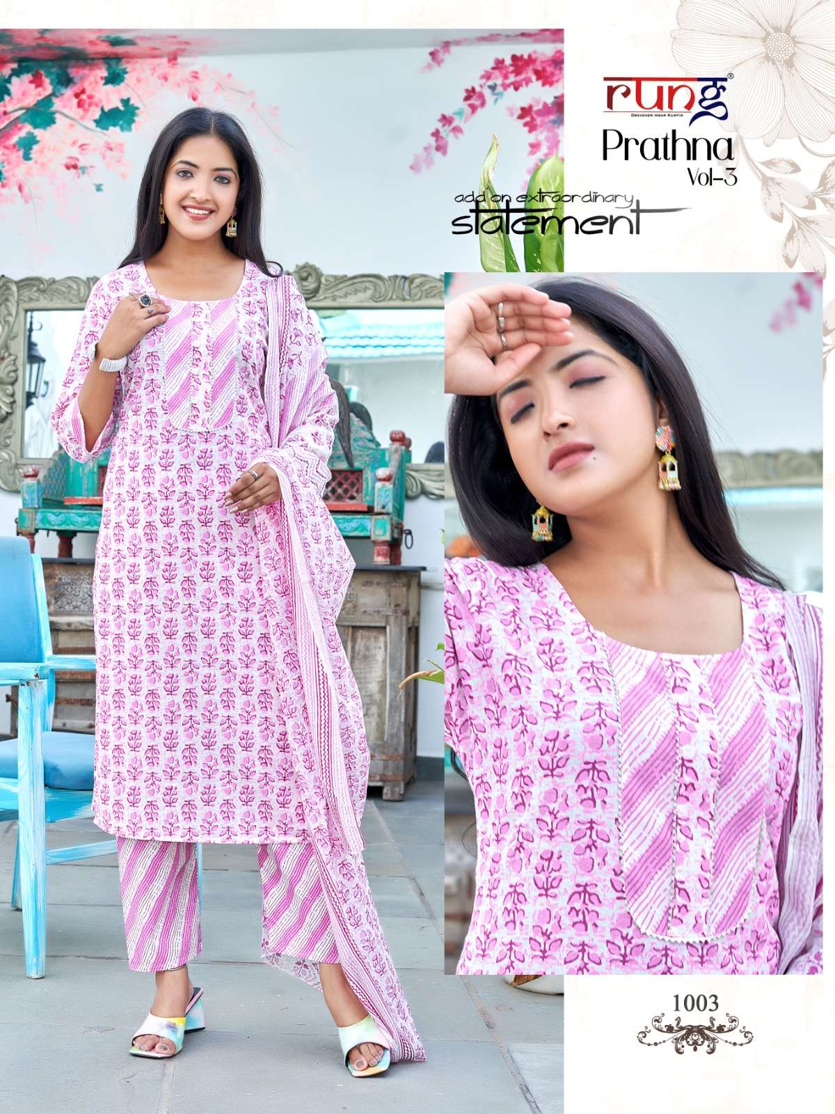 Prathna Vol 3 Buy Rung Online Wholesaler Latest Collection Kurta Suit Set