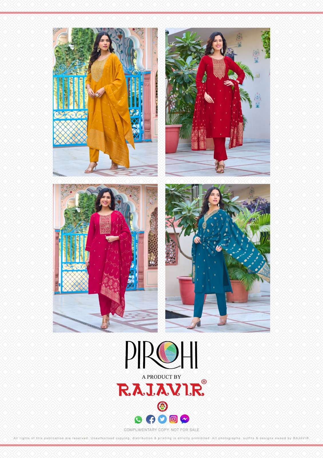 Kalhaar Vol 2 Buy Pirohi Rajavir Latest Wholesale Designer Silk Kurta Suit Sets