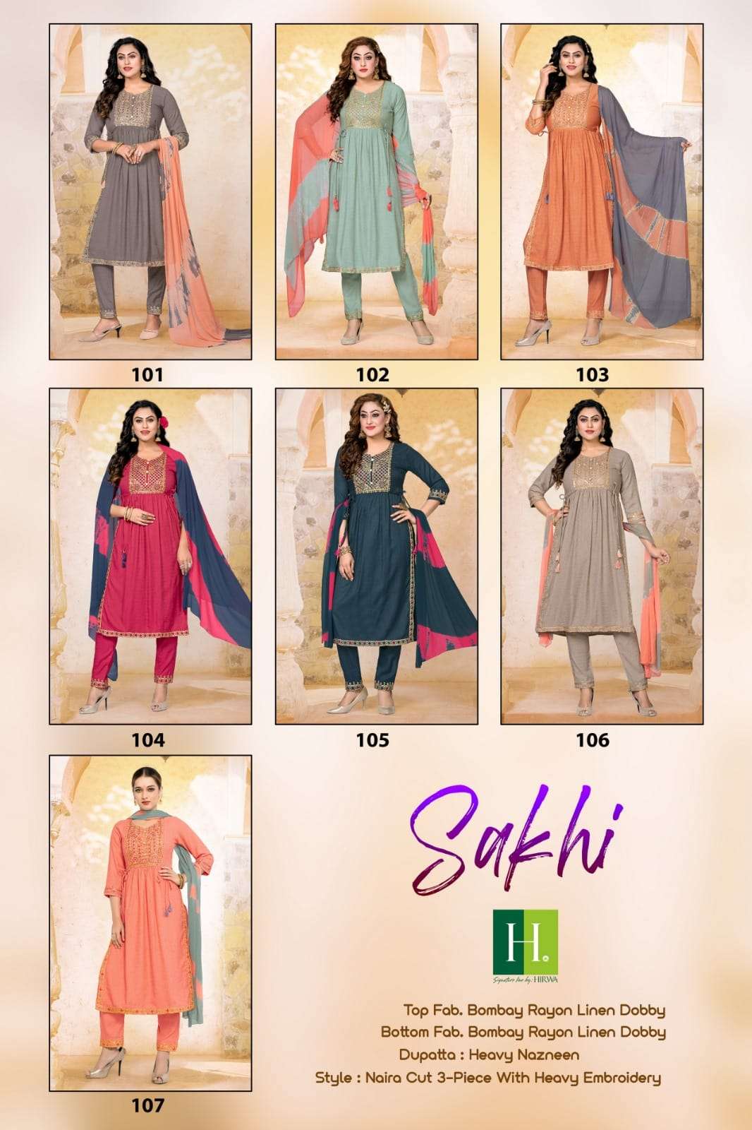 Sakhi Buy Hirwa Online Whollesaler Latest Collection Kurta Suit Set