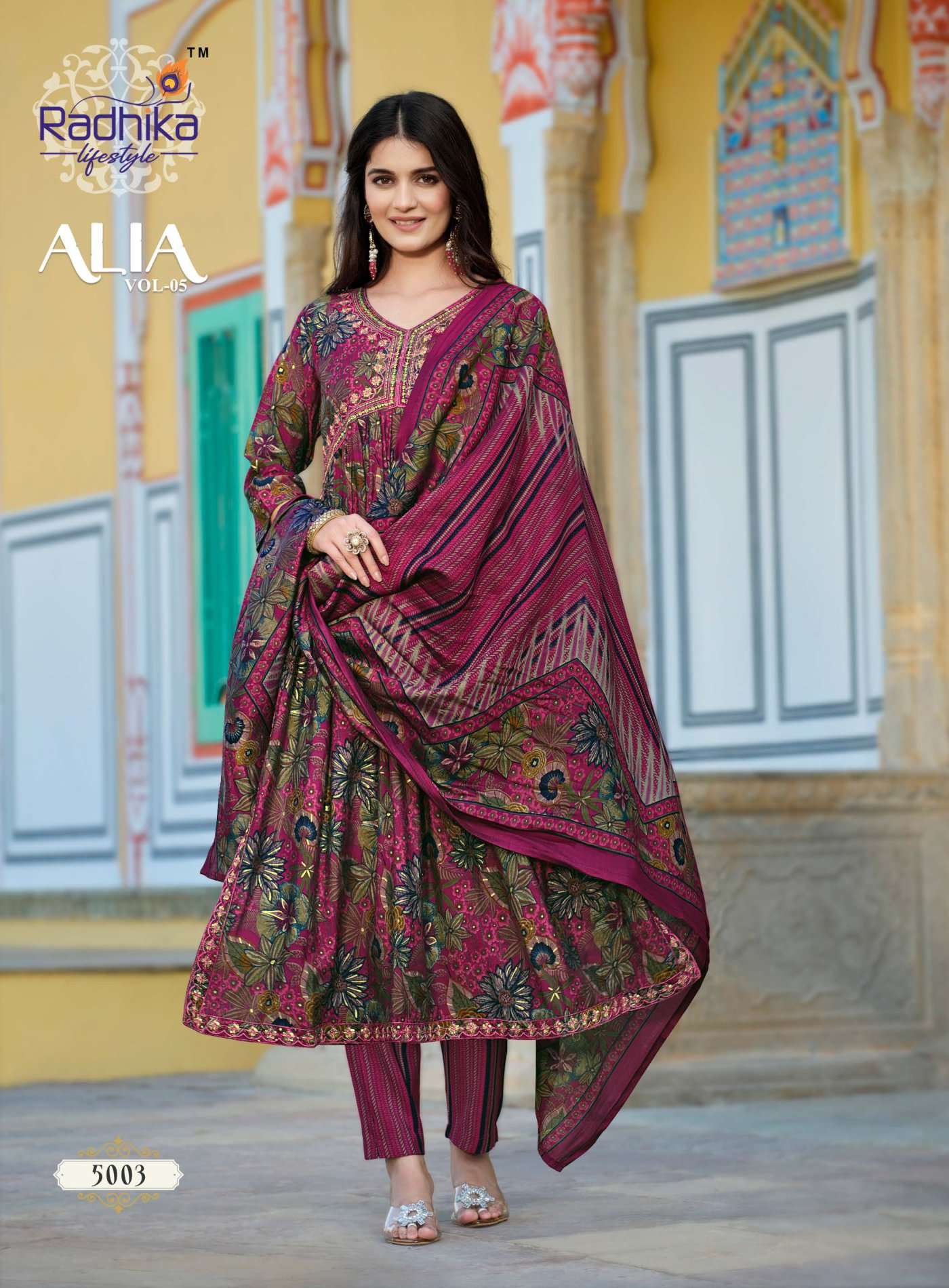 Alia Vol 5 Buy Radhika Lifestyle Wholesale online Lowest Price Model Muslin Kurta Suit Sets
