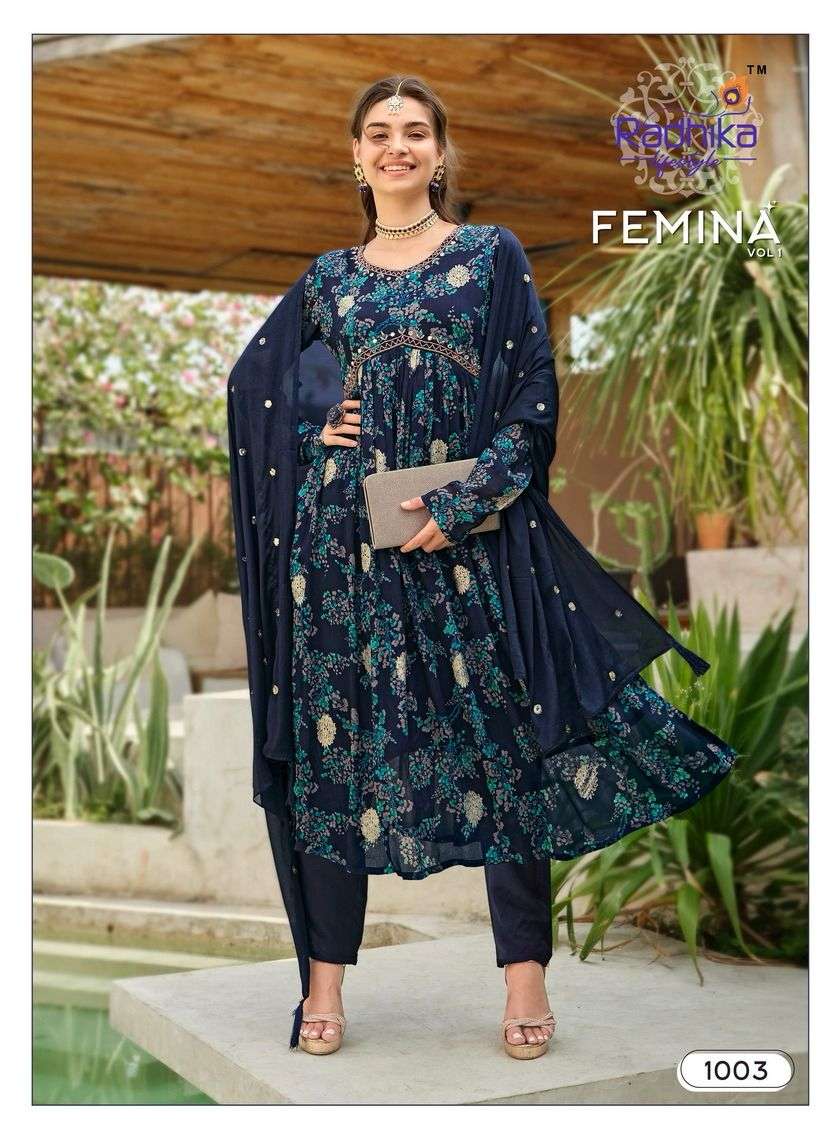 Femina Vol 1 Buy Radhika Lifestyle Lowest Price Chinon Wholesale Kurta Suit Sets