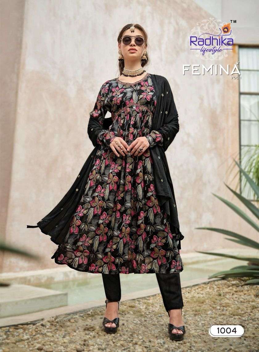 Femina Vol 1 Buy Radhika Lifestyle Lowest Price Chinon Wholesale Kurta Suit Sets