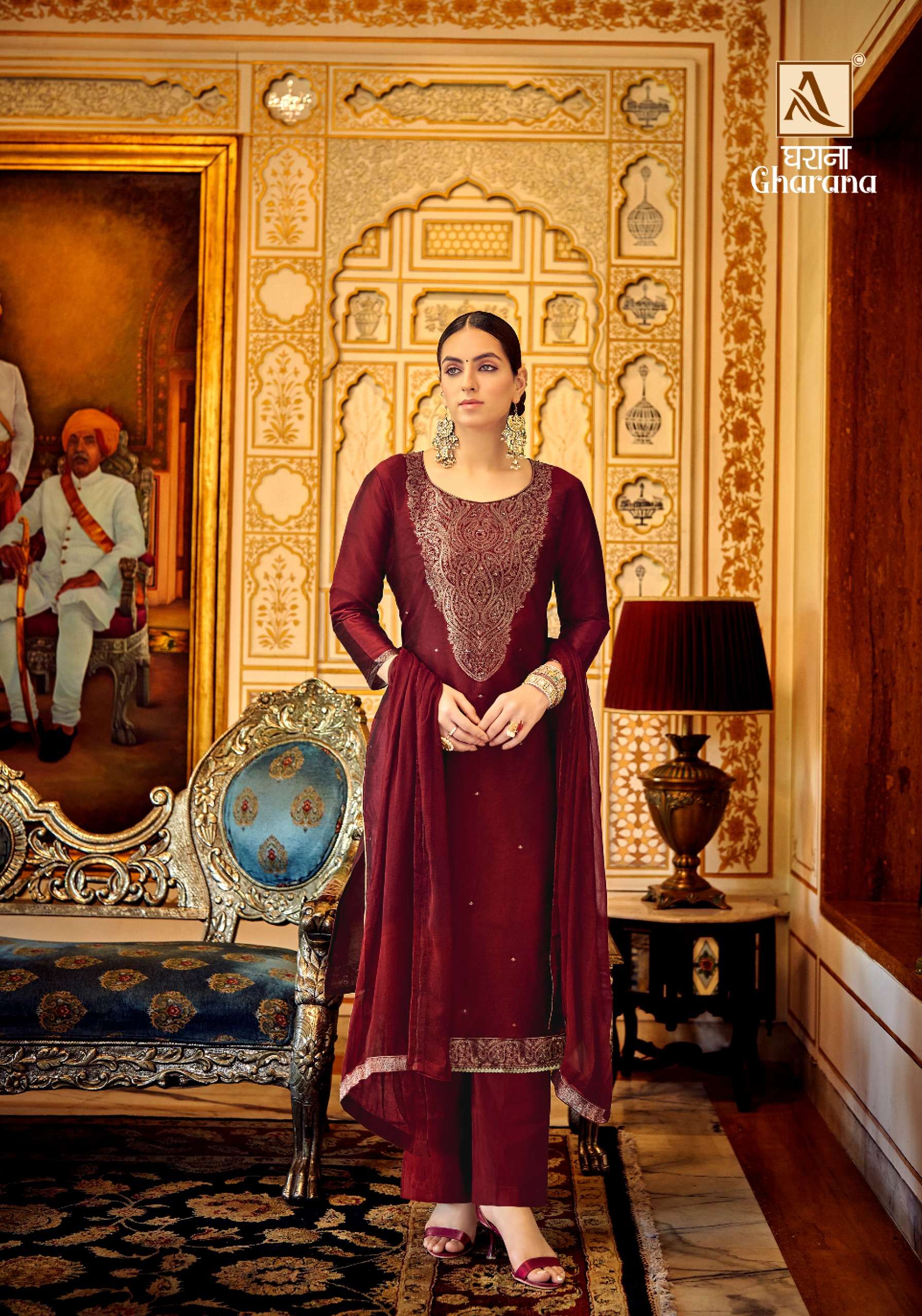 Gharana Buy Alok Suits Wholesale Designer Supplier Dola Salwar Suit Sets