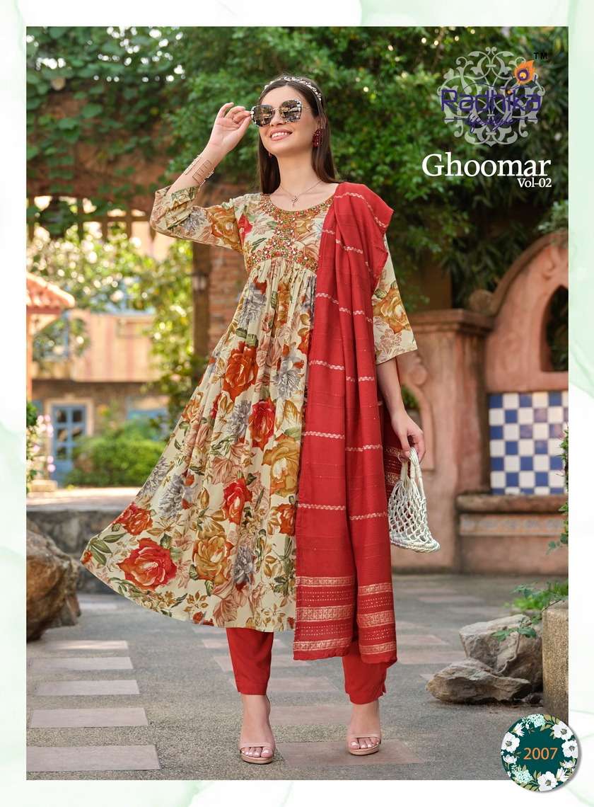 Ghoomar Vol 2 Buy Radhika Lifestyle Jacquard Wholesale Kurta Suit Sets