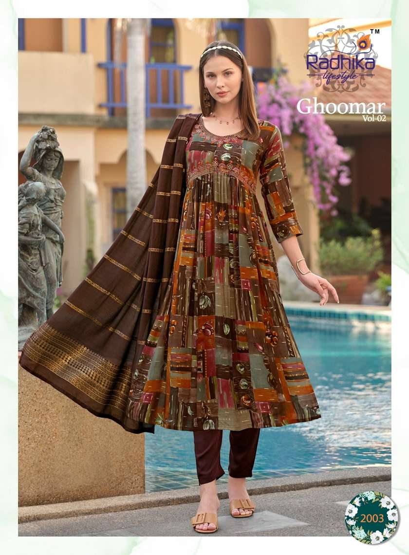 Ghoomar Vol 2 Buy Radhika Lifestyle Jacquard Wholesale Kurta Suit Sets