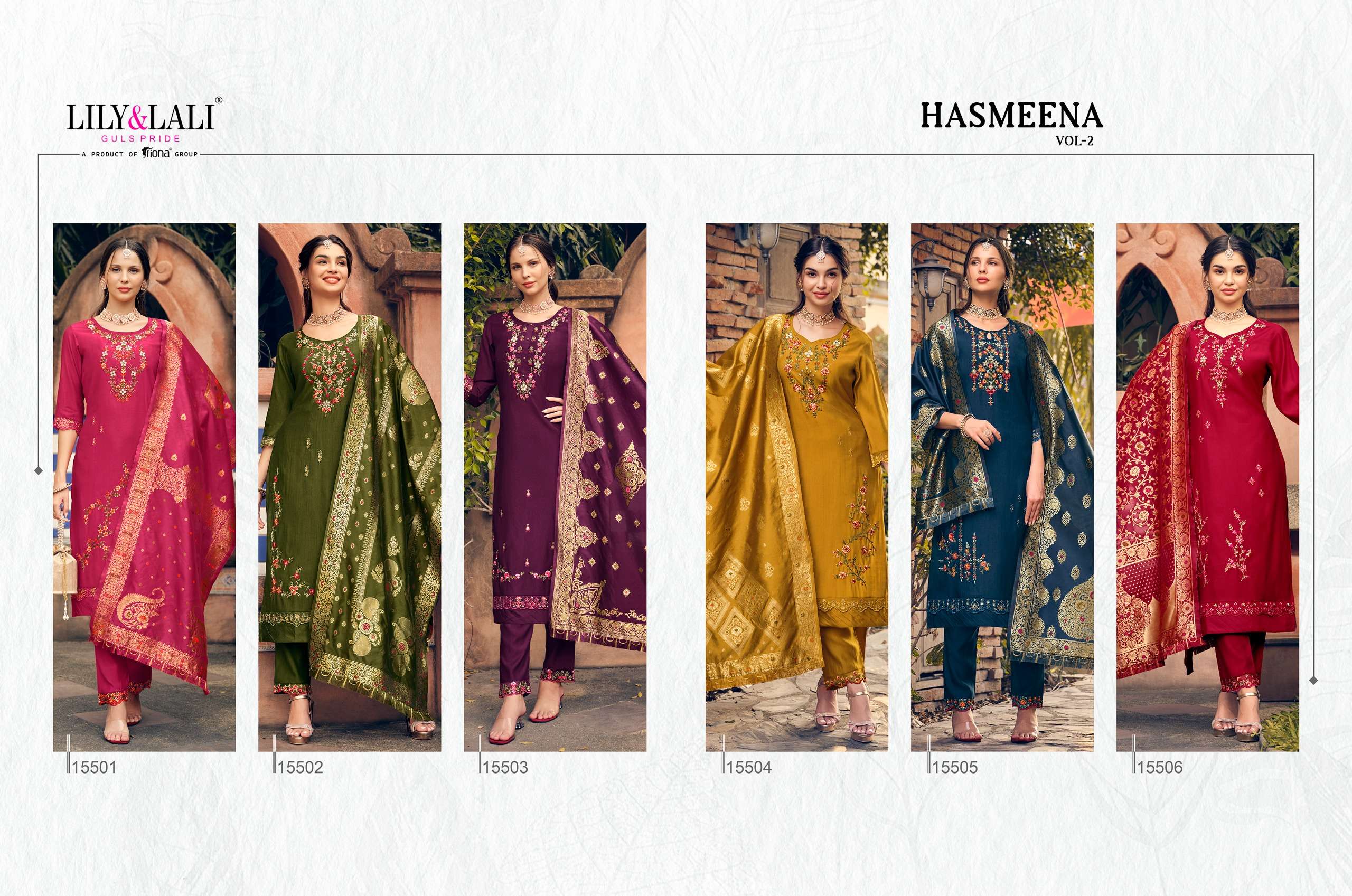 Hasmeena Vol 2 Buy Lily Lali Wholesale Online Lowest Price Viscose Kurtis Pant Dupatta