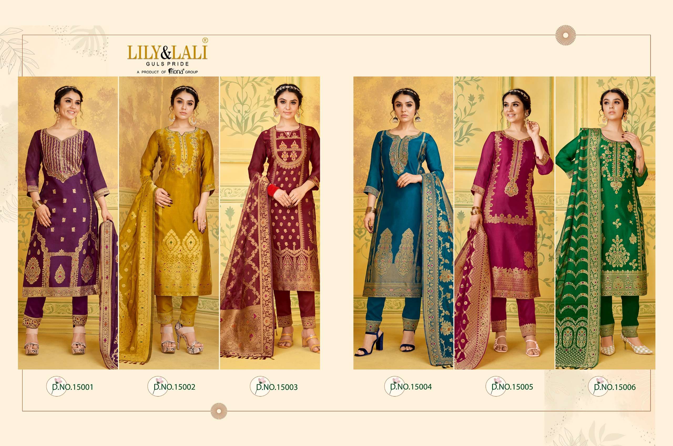 Silkyness Buy Lily Lali Wholesale Online Lowest Price Jacqard Designer Kurta Suit Sets