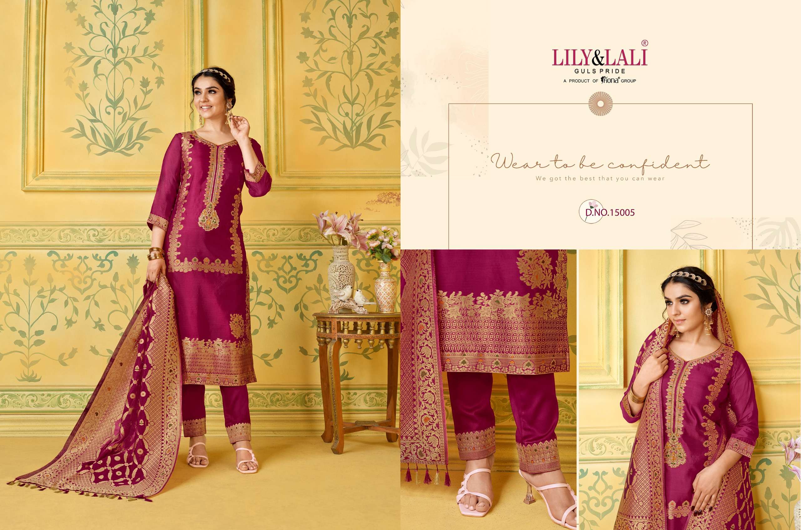 Silkyness Buy Lily Lali Wholesale Online Lowest Price Jacqard Designer Kurta Suit Sets