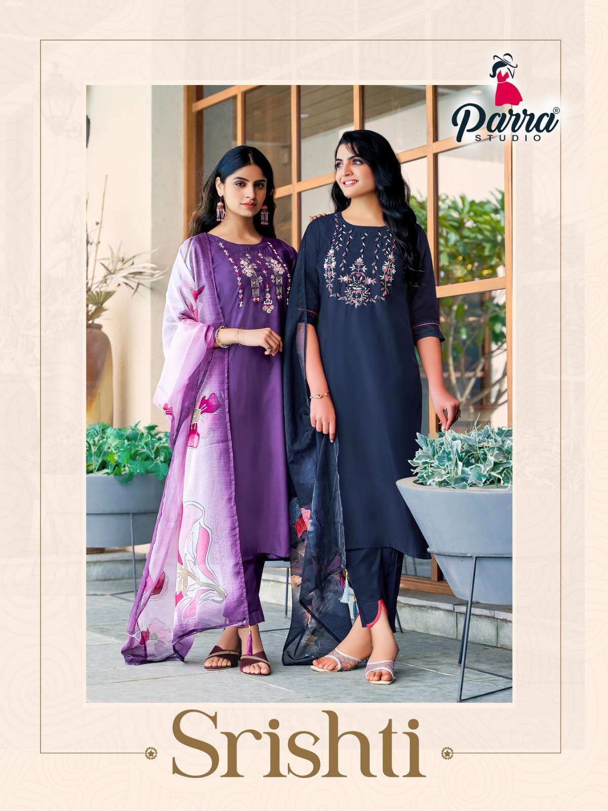 Srishti Buy Parra Studio Silk Latest Designer Party Wear Collection Wholesale Kurta Suit Sets