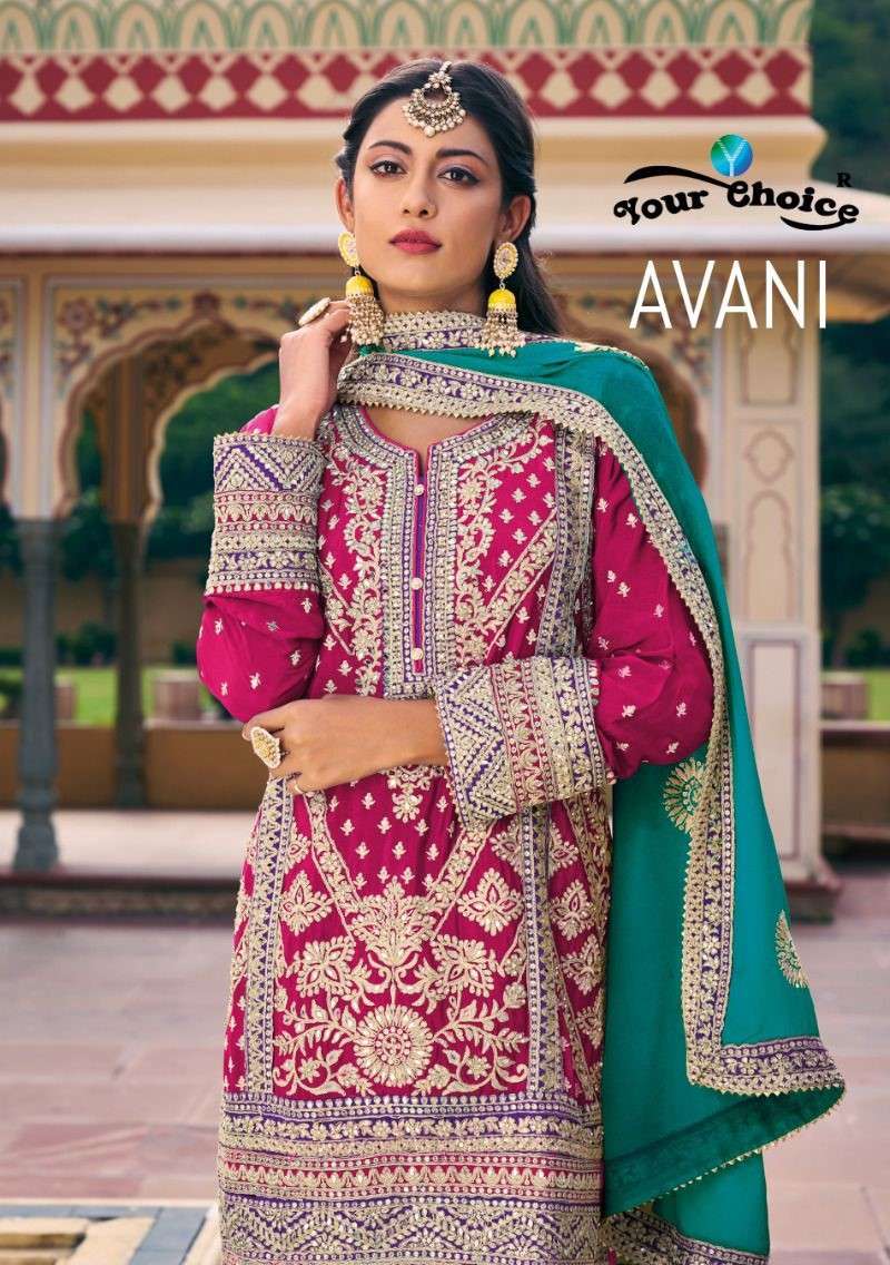 AVANI BUY YOUR CHOICE DESIGNER WHOLESALE ONLINE PLAZZO SALWAR SUIT SET