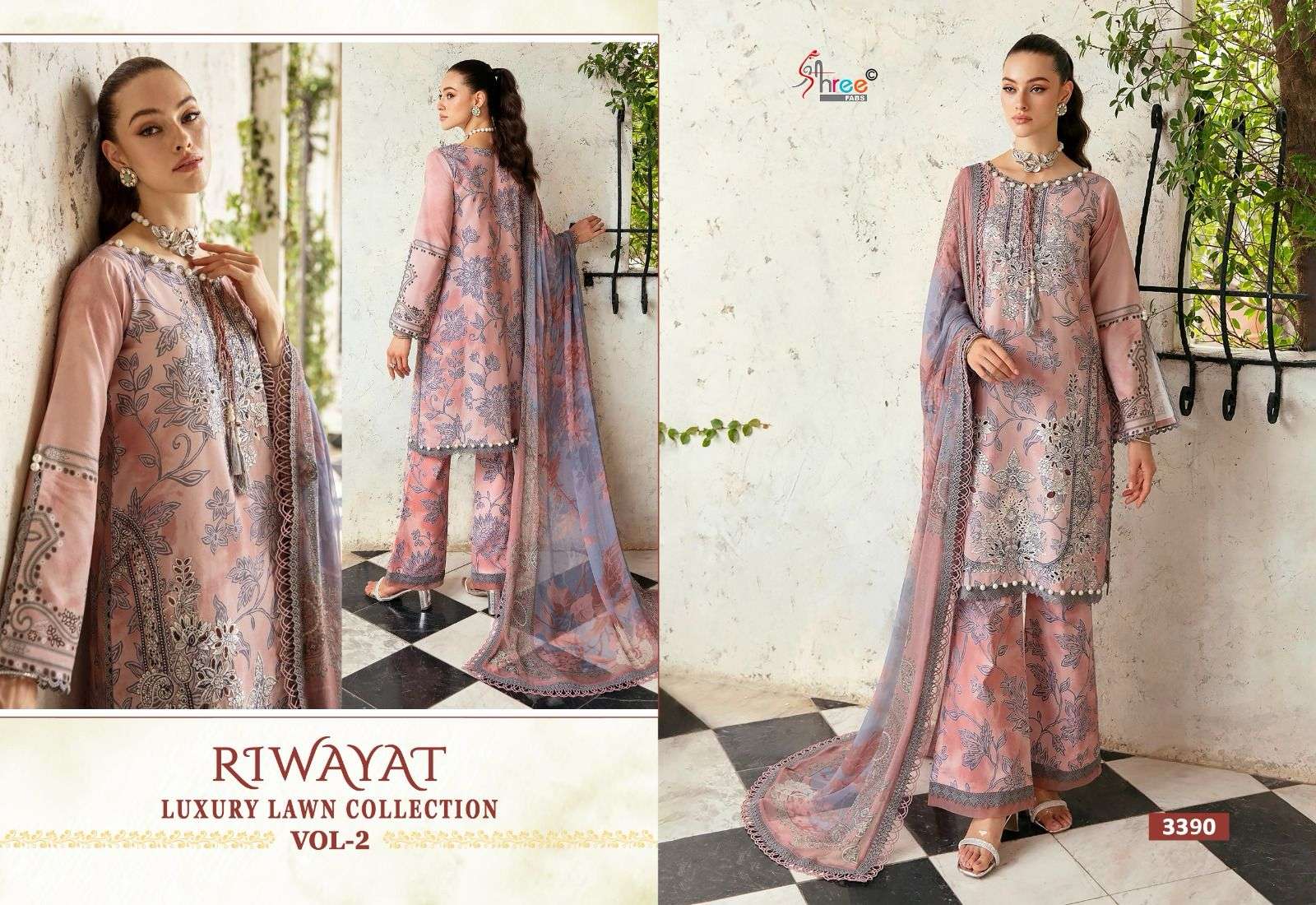 RIWAYAT LUXURY LAWN COLLECTION VOL-02 BUY SHREE FAB WHOLESALE ONLINE LOWEST PRICE LAWN COTTON SALWAR SUIT SETS