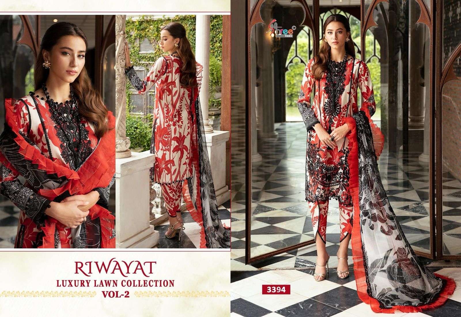 RIWAYAT LUXURY LAWN COLLECTION VOL-02 BUY SHREE FAB WHOLESALE ONLINE LOWEST PRICE LAWN COTTON SALWAR SUIT SETS