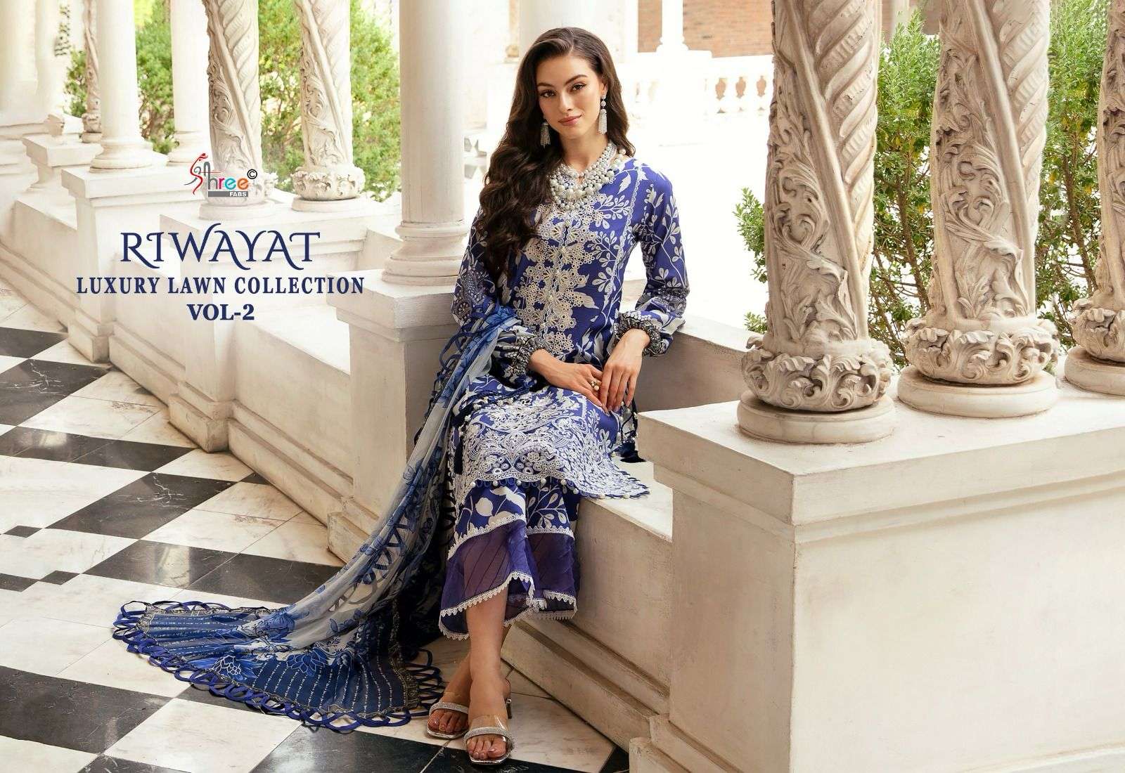 RIWAYAT LUXURY LAWN COLLECTION VOL-02 BUY SHREE FAB WHOLESALE ONLINE LOWEST PRICE LAWN COTTON SALWAR SUIT SETS