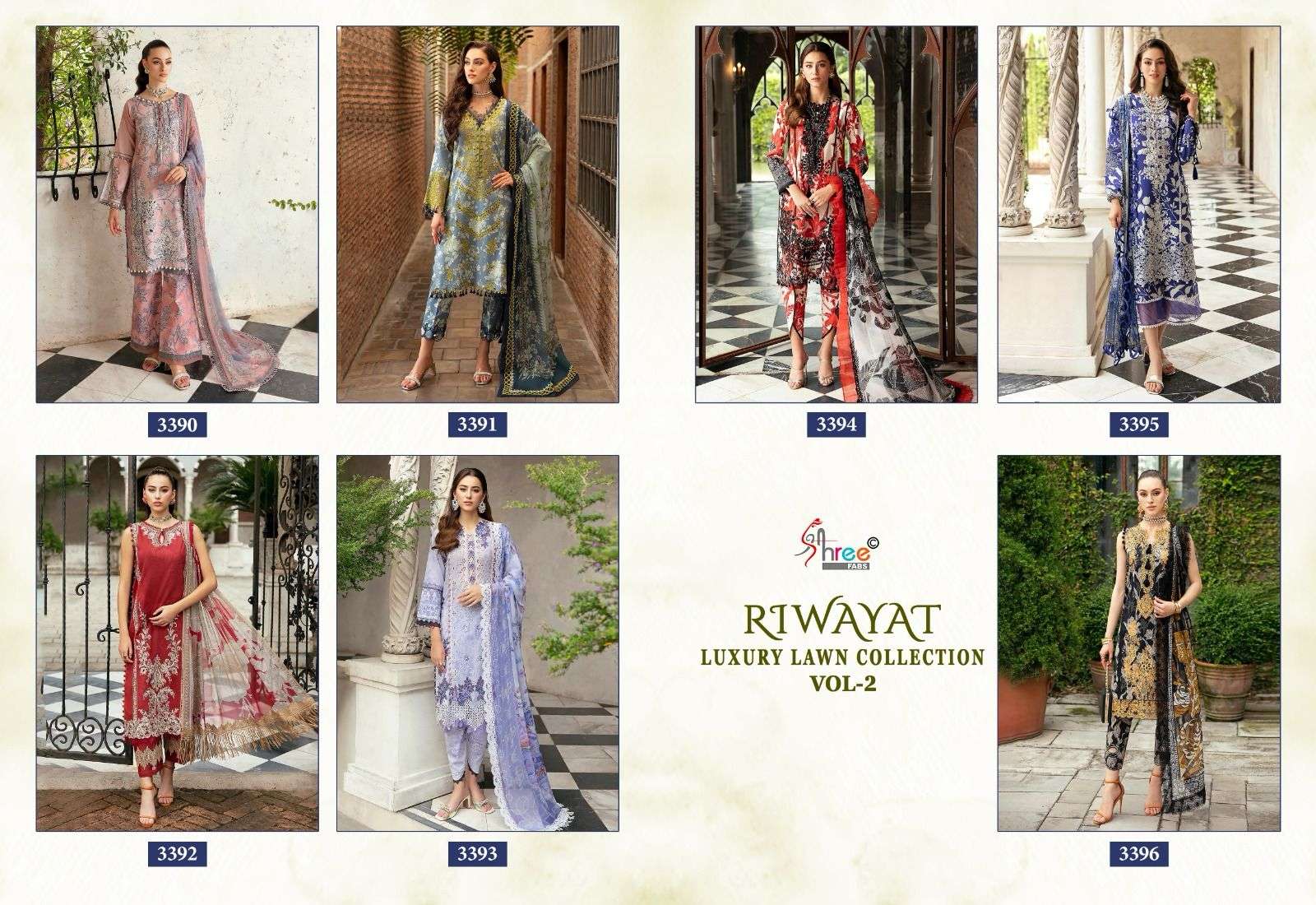 RIWAYAT LUXURY LAWN COLLECTION VOL-02 BUY SHREE FAB WHOLESALE ONLINE LOWEST PRICE LAWN COTTON SALWAR SUIT SETS