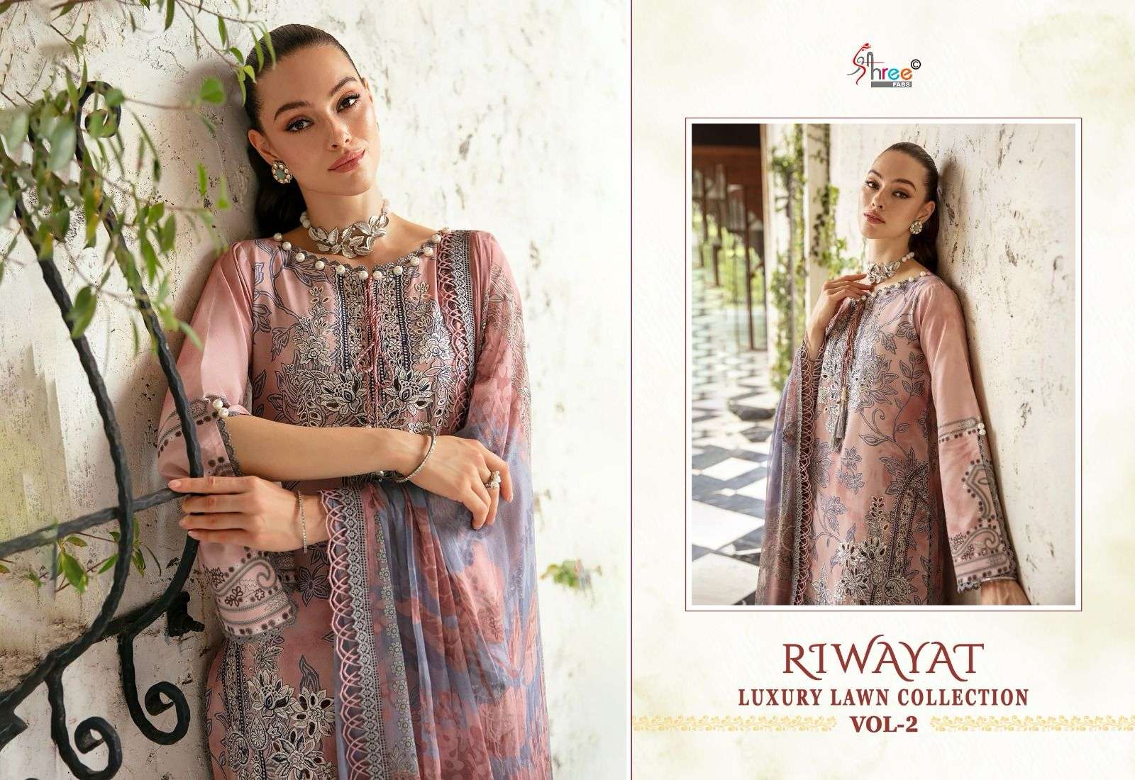 RIWAYAT LUXURY LAWN COLLECTION VOL-02 BUY SHREE FAB WHOLESALE ONLINE LOWEST PRICE LAWN COTTON SALWAR SUIT SETS