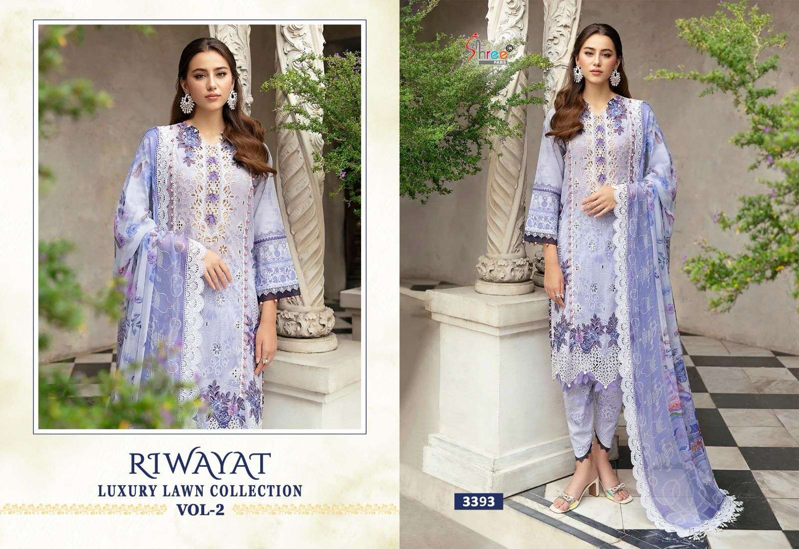 RIWAYAT LUXURY LAWN COLLECTION VOL-02 BUY SHREE FAB WHOLESALE ONLINE LOWEST PRICE LAWN COTTON SALWAR SUIT SETS