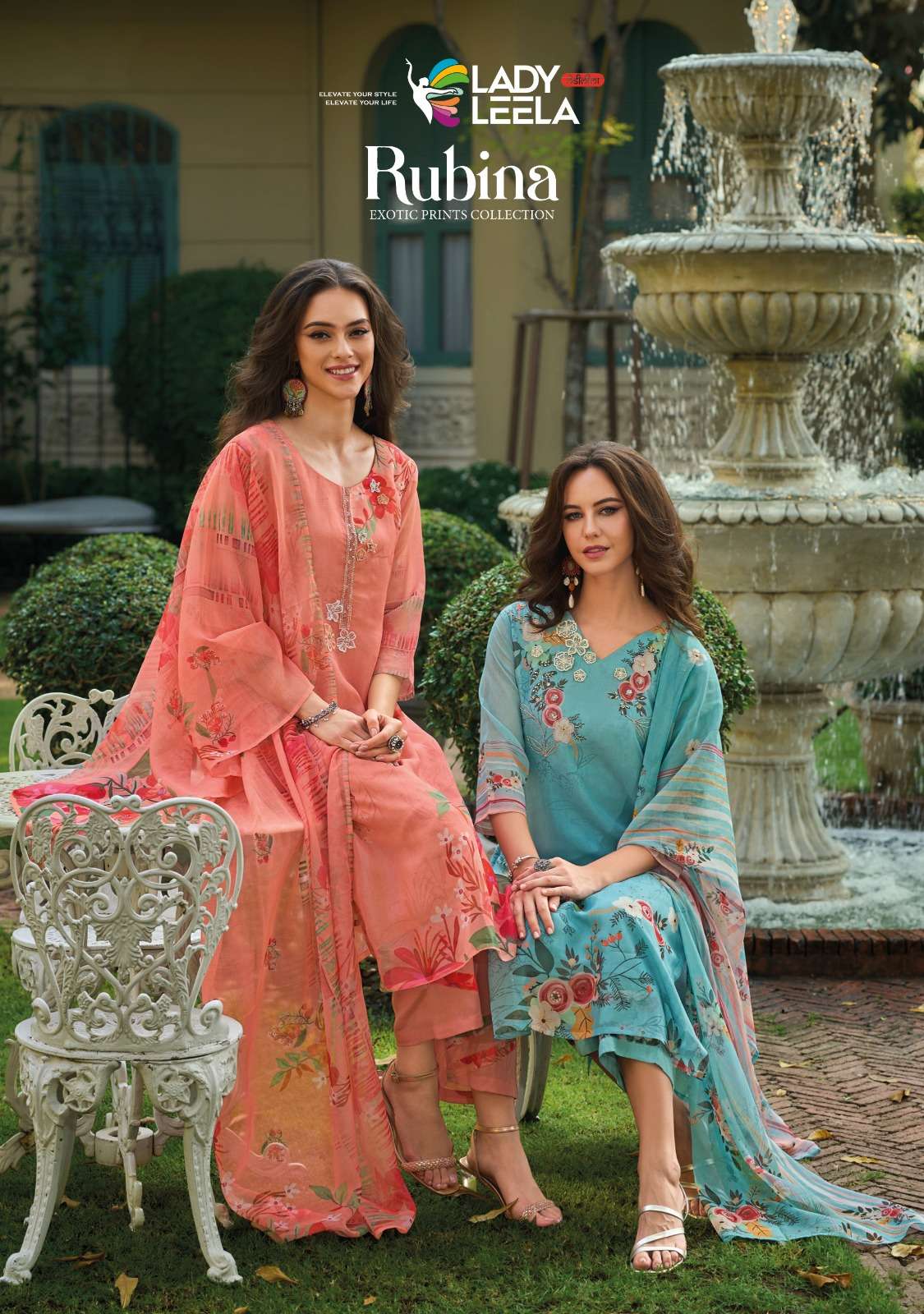 RUBINA BUY LADY LEELA WHOLESALE ONLINE LOWEST PRICE ORGANZA KURTIS PANT DUPATTA SETS