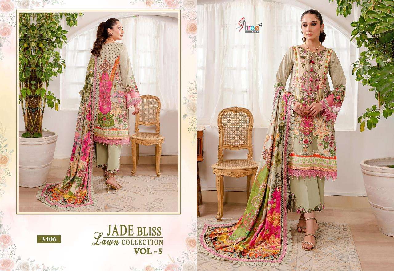 JADE BLISS LAWN COLLECTION VOL 5 BUY SHREE FABS ONLINE WHOLESALER LATEST COLLECTION UNSTITCHED SALWAR SUIT SET